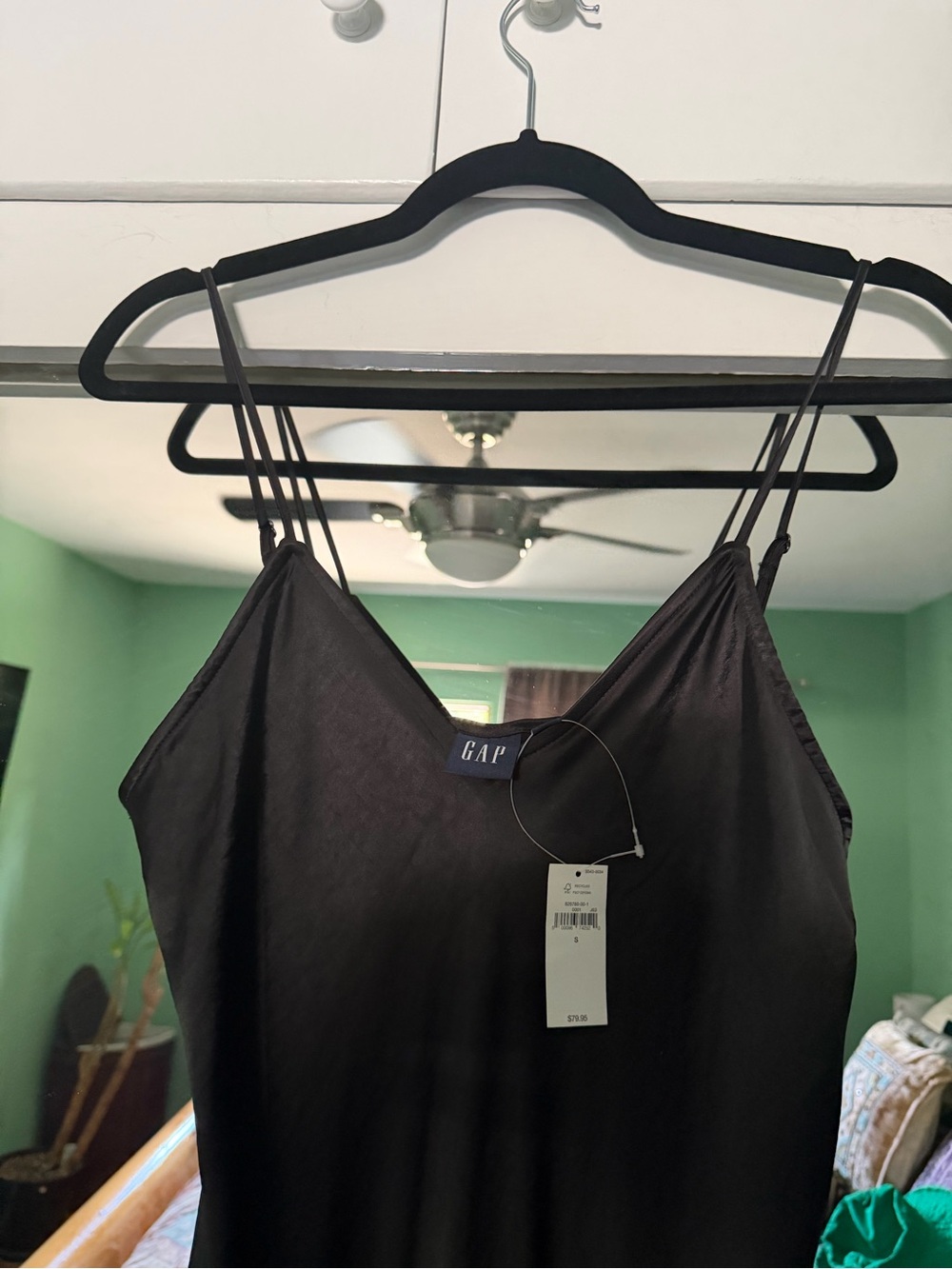 NWT GAP Black Satin Slip Dress